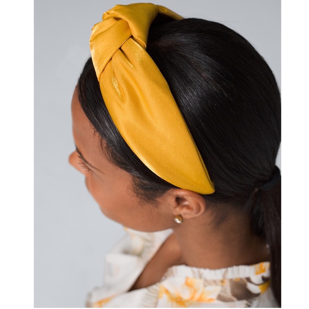 WHBM YELLOW TOP KNOT HEADBAND